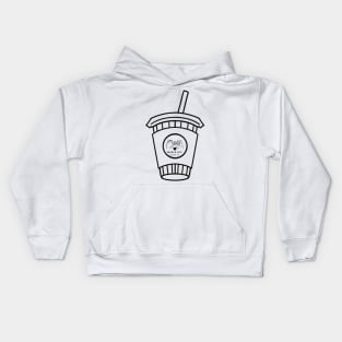 Coffe / boba addicts cup with logo. Kids Hoodie